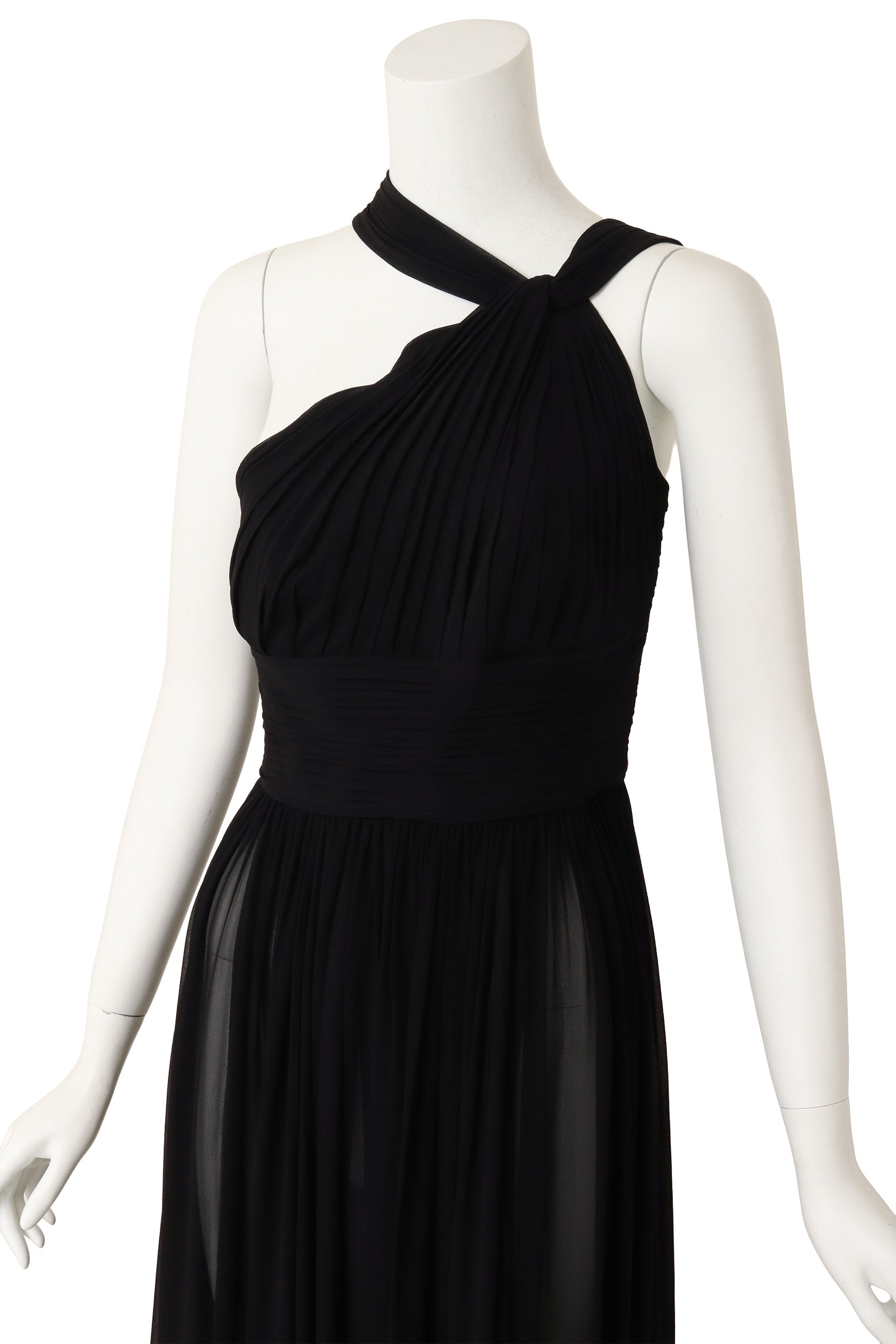 pleated halter gown by Michael Kors on mannequin close @ Recess LA