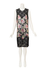 Floral Chainmail Lace Shift Dress by Paco Rabbanne on mannequin @ Recess LA