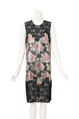 Floral Chainmail Lace Shift Dress by Paco Rabanne on mannequin close @ Recess LA