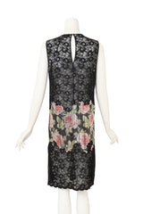 Floral Chainmail Lace Shift Dress by Paco Rabanne back of mannequin @ Recess LA
