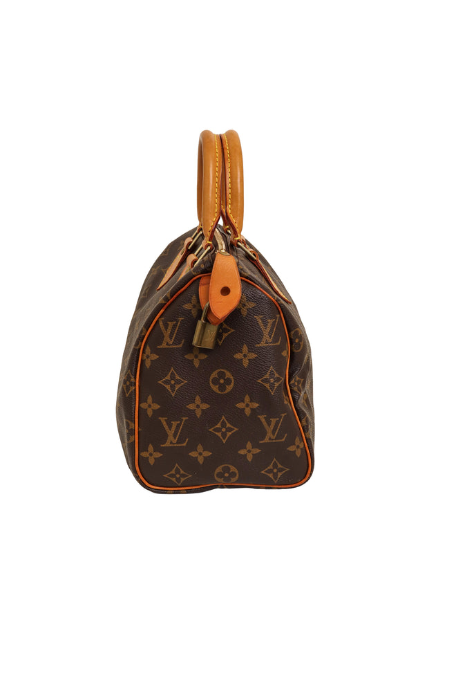 Monogram Canvas Speedy 30 Bag side by Louis Vuitton side of bag  @ Recess LA