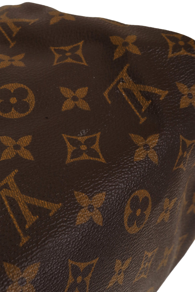 Monogram Canvas Speedy 30 Bag side by Louis Vuitton scuff to leather @ Recess LA