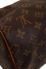 Monogram Canvas Speedy 30 Bag side by Louis Vuitton white scuffing to bottom of leather @ Recess LA