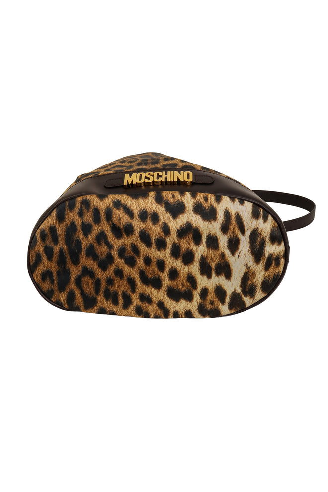 Leopard Print Bucket Bag by Moschino bottom of bag @ Recess LA