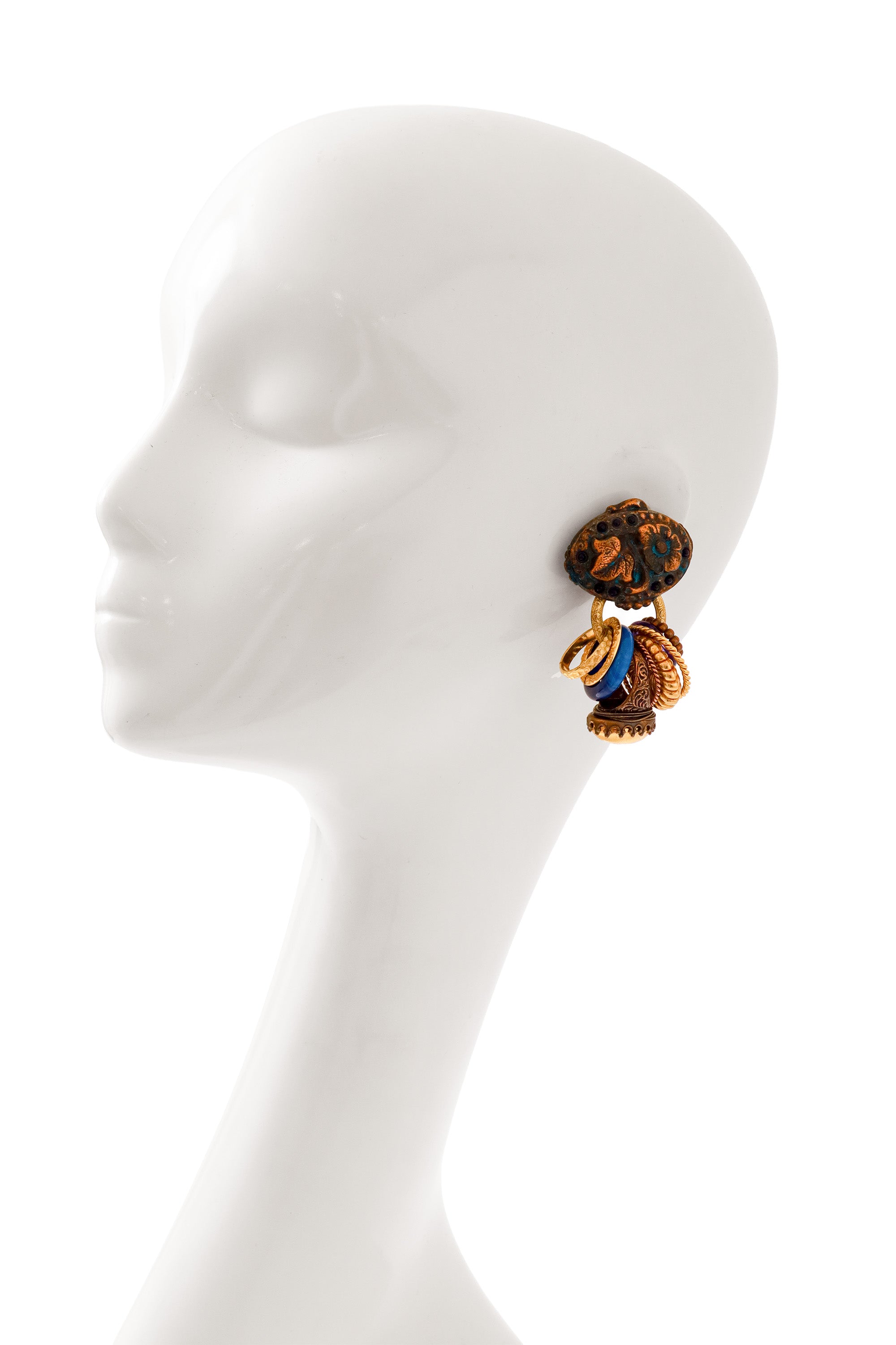 cluster earrings by St. Tropez on mannequin head @ Recess LA