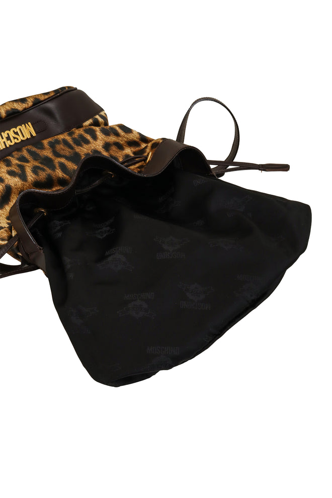Leopard Print Bucket Bag by Moschino lining @ Recess LA