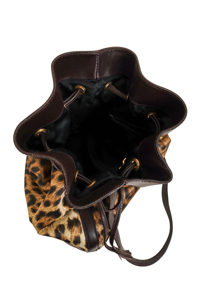 Leopard Print Bucket Bag by Moschino inside @ Recess LA