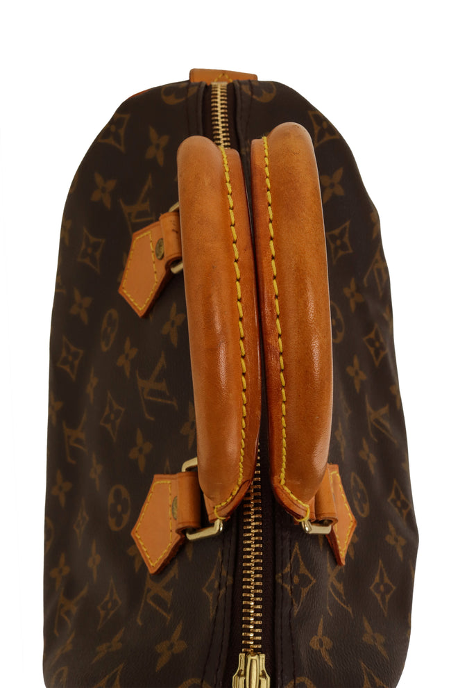 Monogram Canvas Speedy 30 Bag side by Louis Vuitton handles upward view @ Recess LA