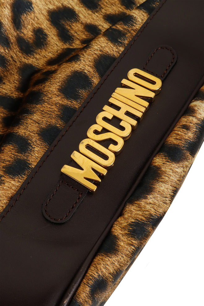 Leopard Print Bucket Bag by Moschino light tarnish on logo @ Recess LA
