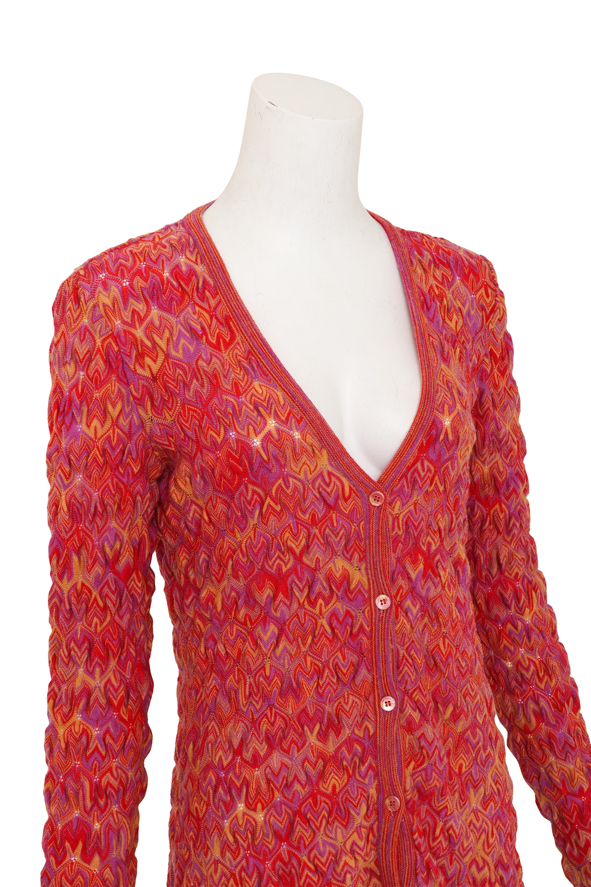 Chevron Knit Cardigan by Missoni closer up of mannequin @ Recess LA