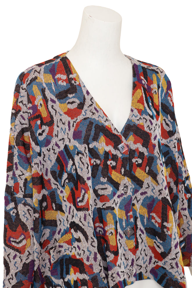 Mask Print Cardigan by Missoni closer up @ Recess LA
