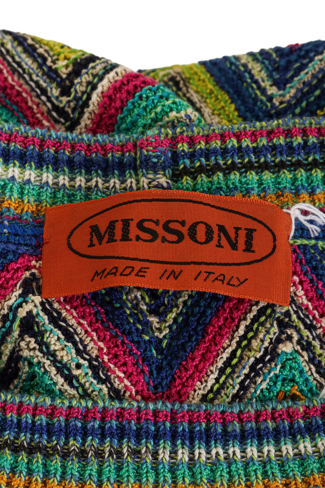 Vintage Missoni Zig Zag Knit Cap Sleeve Dress label @ Recess LA
