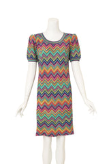 Vintage Missoni Zig Zag Knit Cap Sleeve Dress on mannequin @ Recess LA