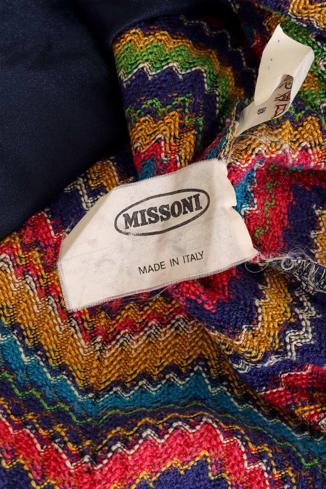Vintage Missoni Chevron Stripe Knit Midi Skirt label @ Recess LA
