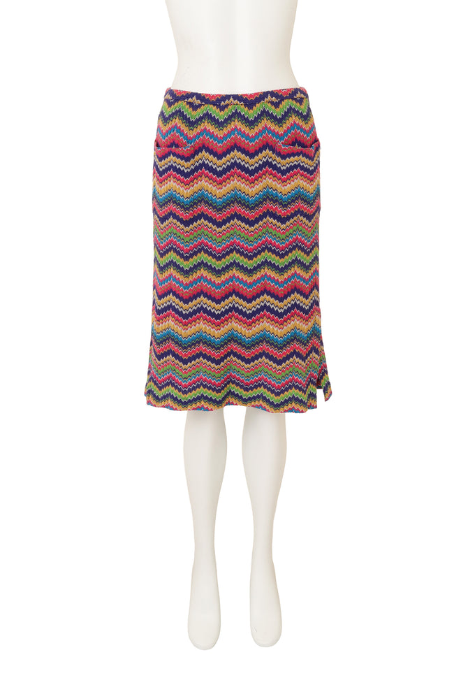 Vintage Missoni Chevron Stripe Knit Midi Skirt on mannequin @ Recess LA