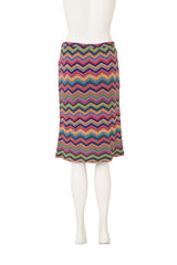 Vintage Missoni Chevron Stripe Knit Midi Skirt on mannequin back @ Recess LA