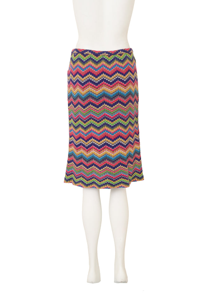 Vintage Missoni Chevron Stripe Knit Midi Skirt on mannequin back @ Recess LA