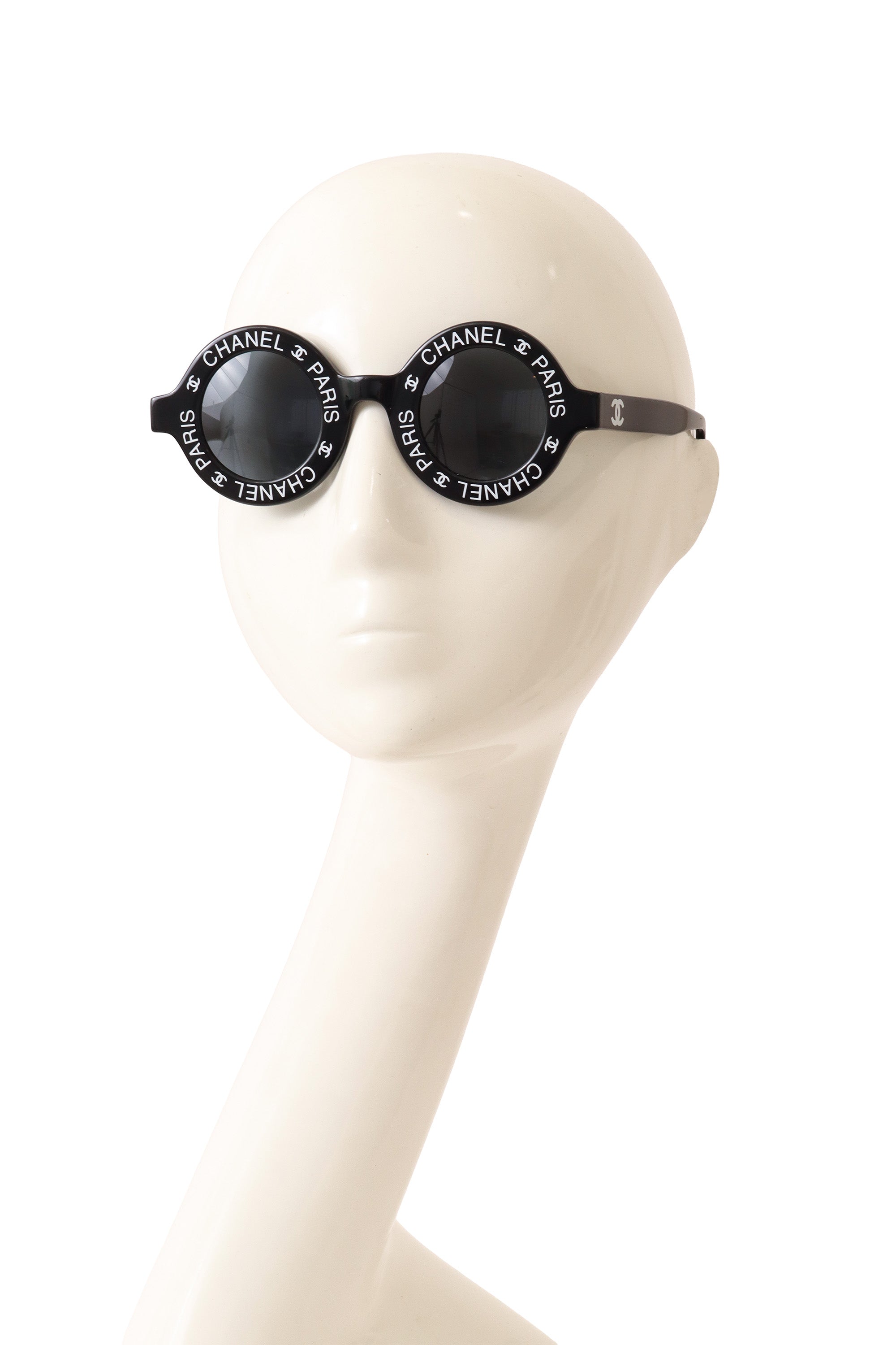Round logo sunglasses by Chanel on mannequin @ Recess LA