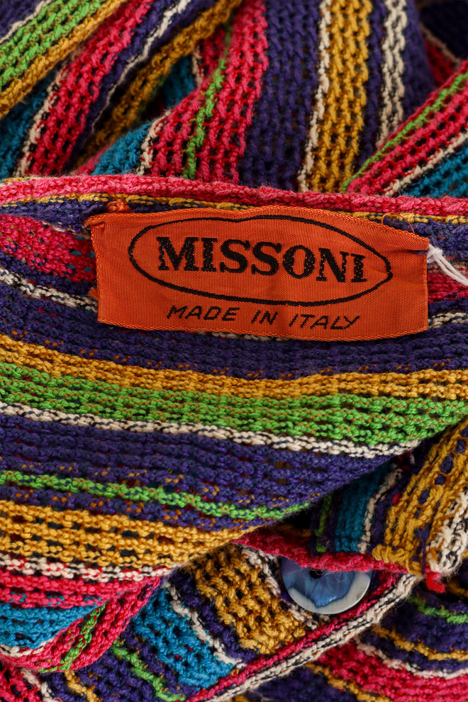 Vintage Missoni Stripe Knit Henley Top label @ Recess LA