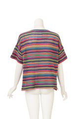Vintage Missoni Stripe Knit Henley Top on mannequin back @ Recess LA