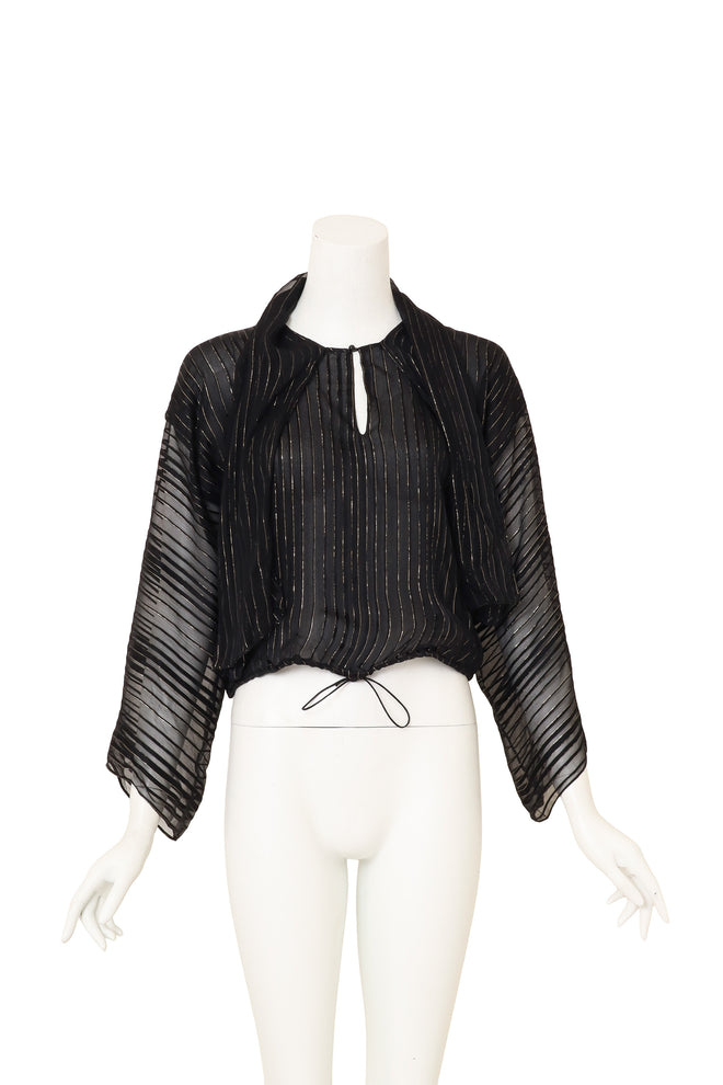 Sheer Metallic Stripe Blouse by Julio @ Recess LA