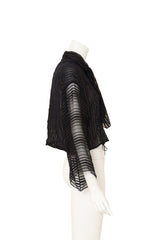 Sheer Metallic Stripe Blouse by Julio side of mannequin @ Recess LA