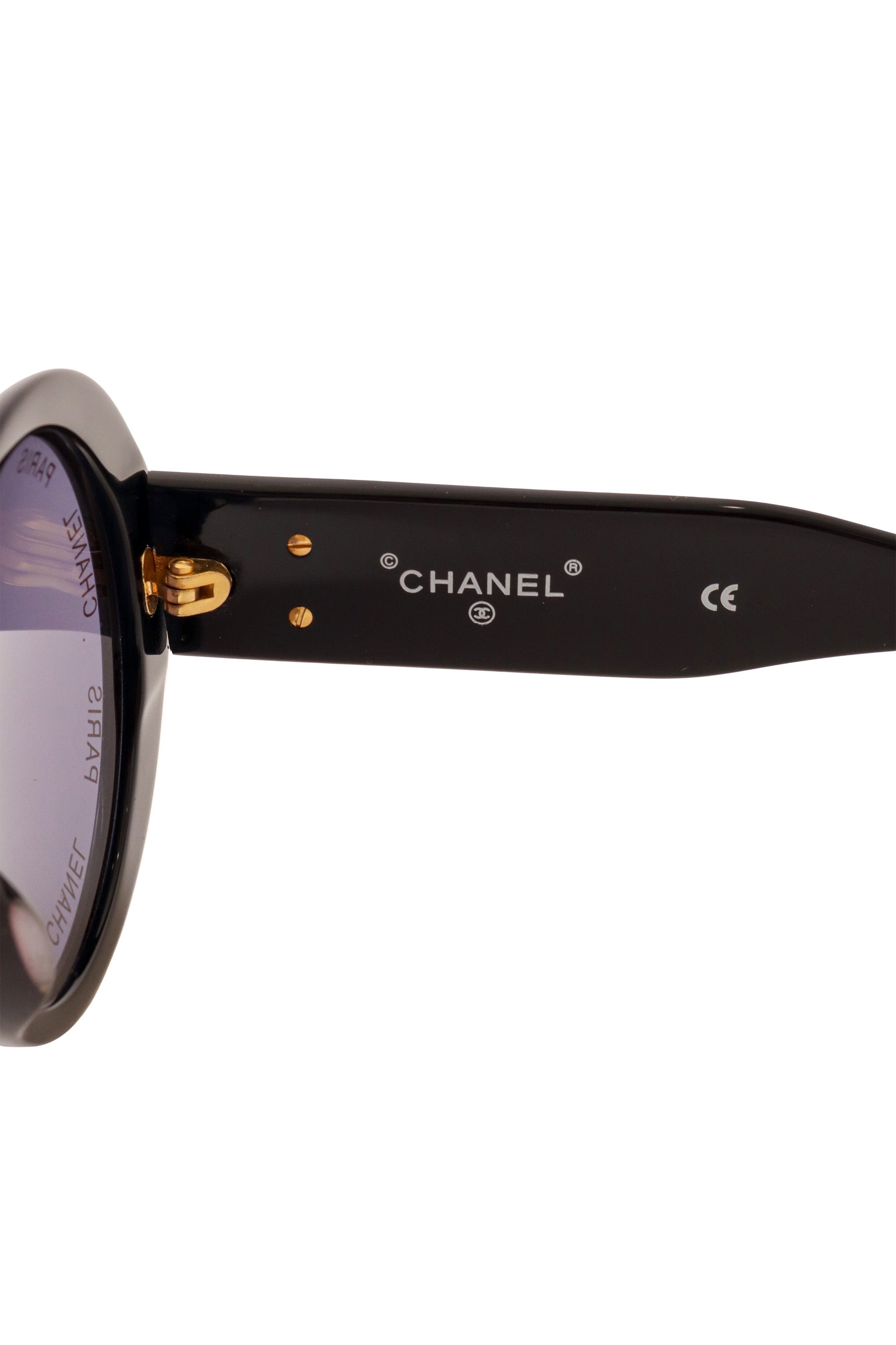 Oversize round sunglasses by Chanel logo @ Recess LA