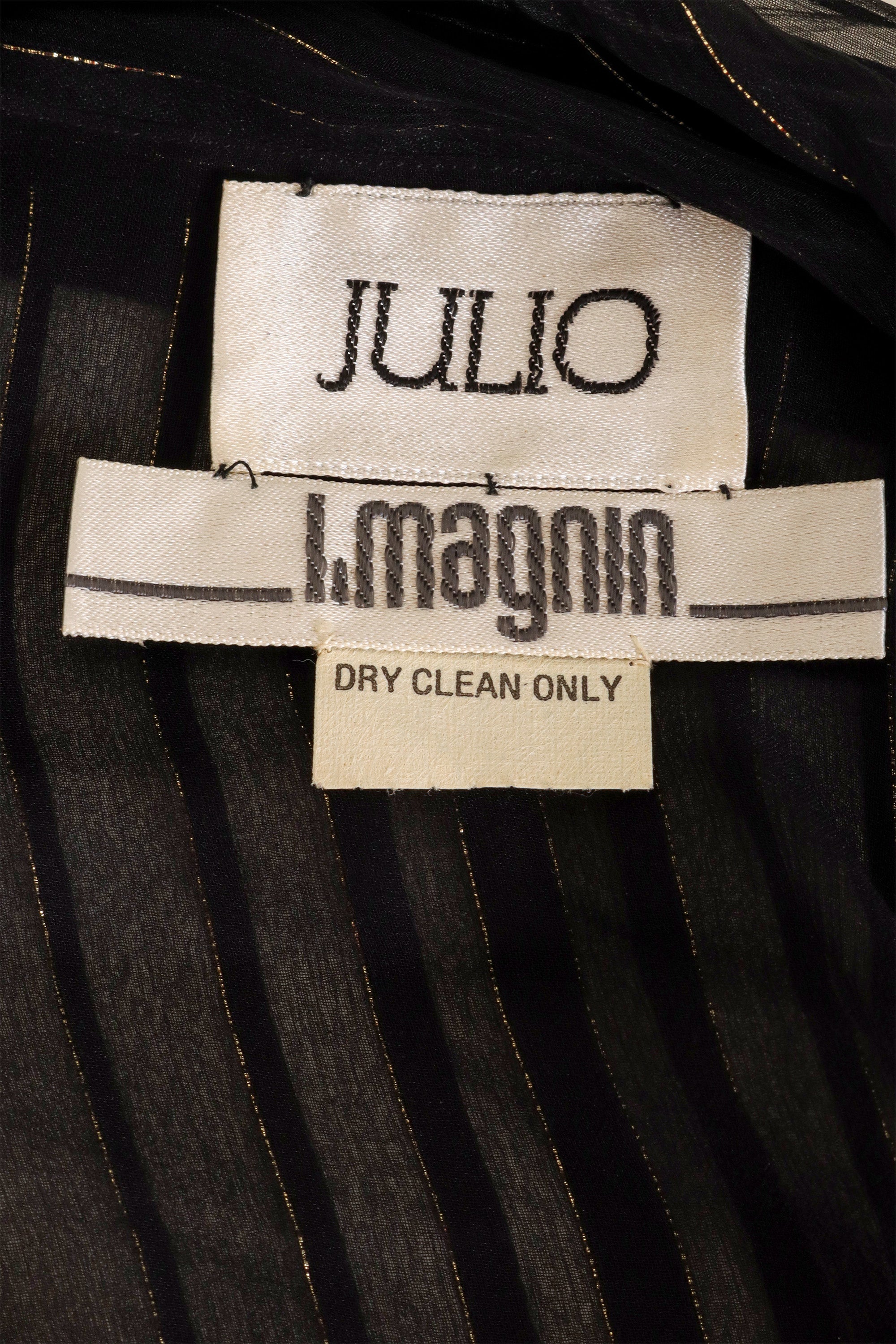 Sheer Metallic Stripe Blouse by Julio label @ Recess LA
