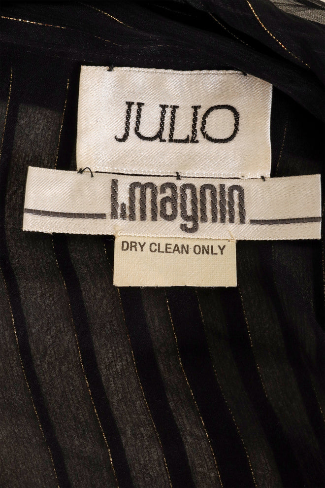 Sheer Metallic Stripe Blouse by Julio label @ Recess LA