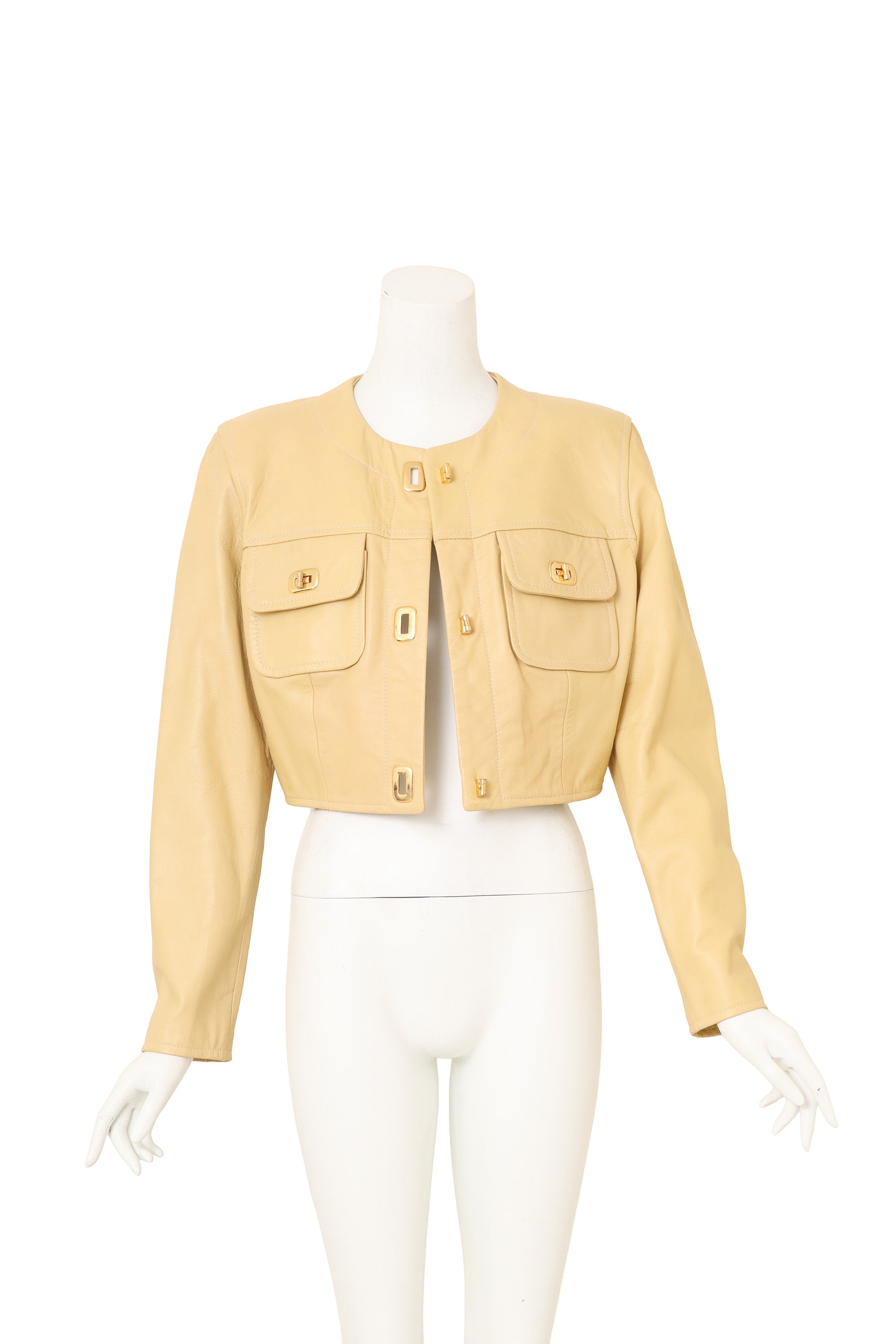 Leather Cropped Jacket by North Beach slightly opened @ Recess LA