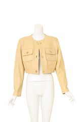Leather Cropped Jacket by North Beach slightly opened @ Recess LA