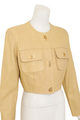 Leather Cropped Jacket by North Beach closer view @ Recess LA