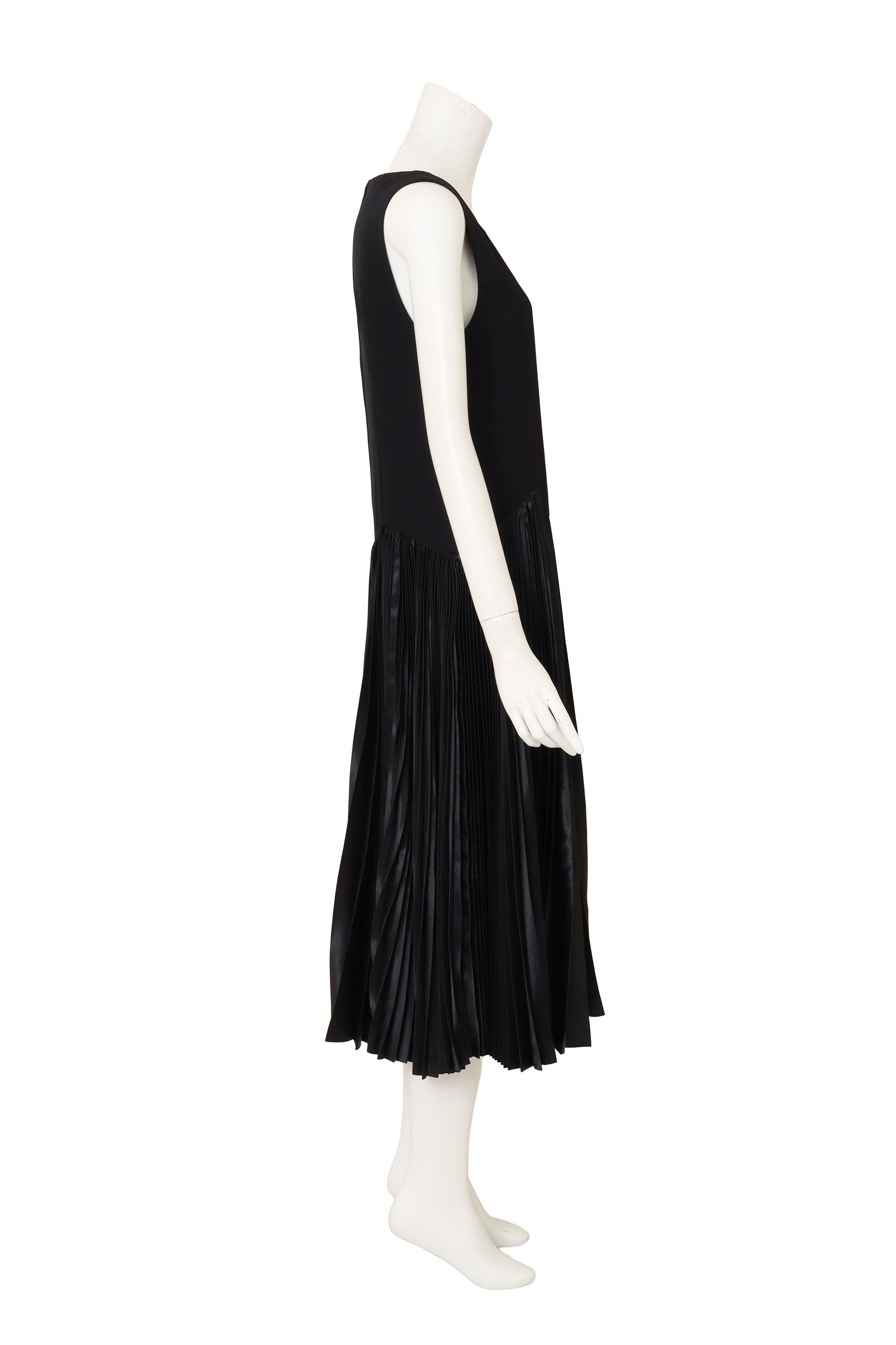 Vintage Comme des Garcons Pleated Dropwaist Dress on mannequin side @ Recess LA
