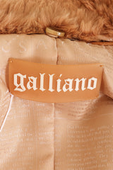 Galliano Detachable Fur Collar Leather Jacket label @ Recess LA