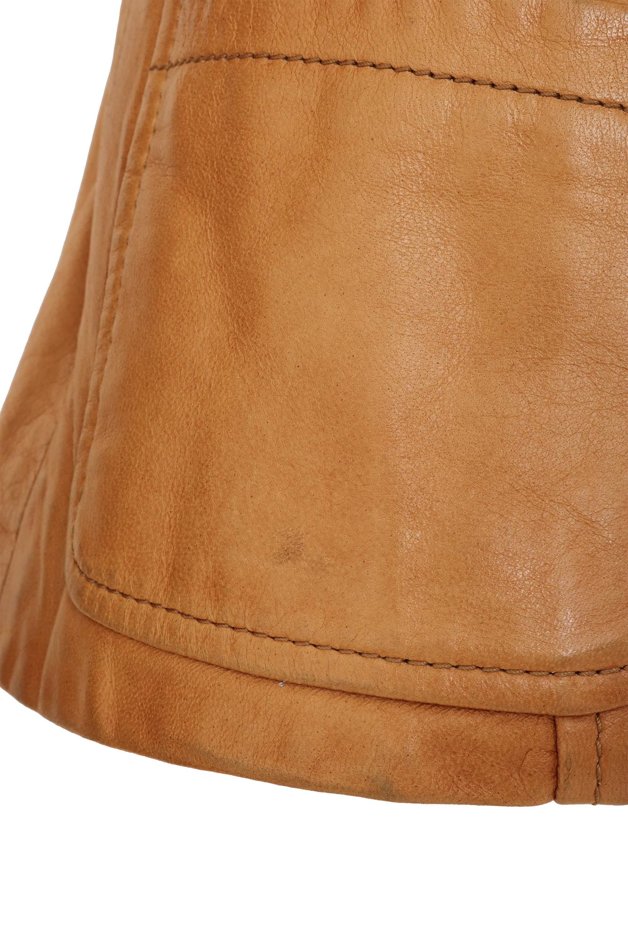 Galliano Detachable Fur Collar Leather Jacket pocket mark  @ Recess LA