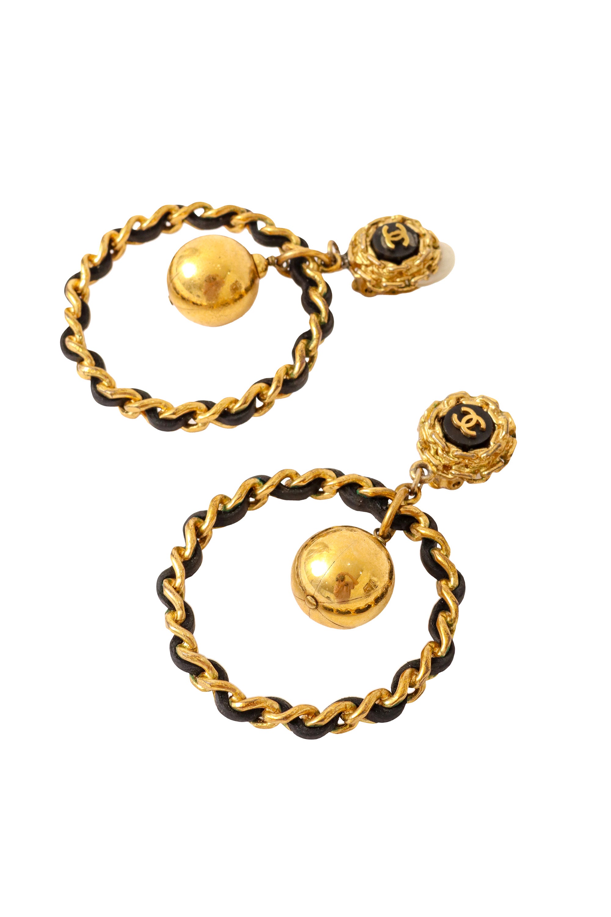 chain hoop earrings by Chanel close @ Recess LA