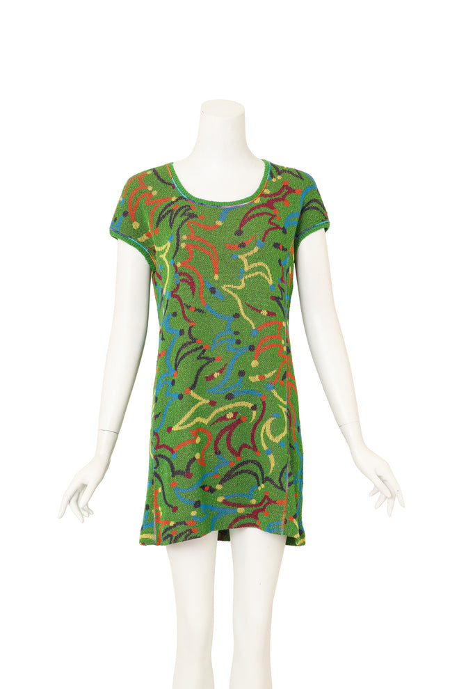 Vintage Missoni Abstract Dancers Knit Tee Dress on mannequin @ Recess LA
