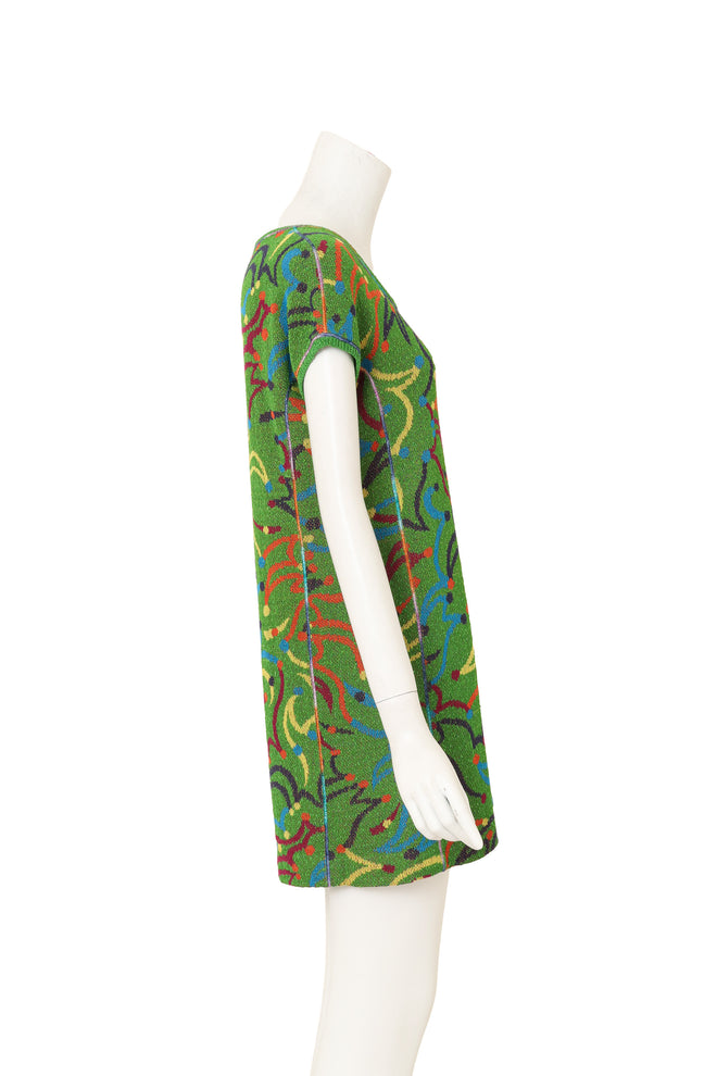 Vintage Missoni Abstract Dancers Knit Tee Dress on mannequin side @ Recess LA