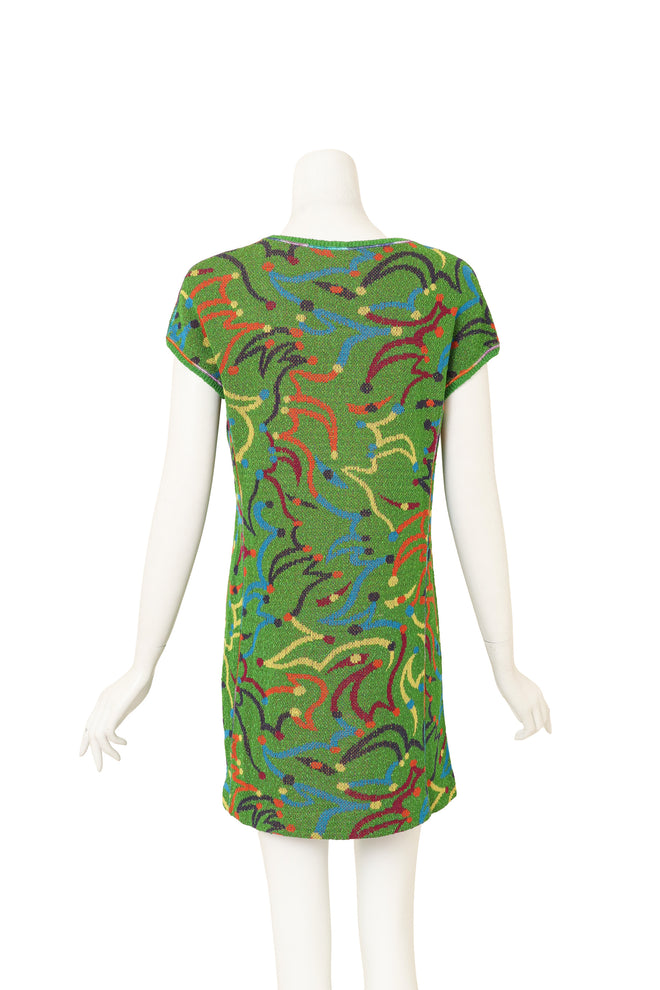 Vintage Missoni Abstract Dancers Knit Tee Dress on mannequin back @ Recess LA