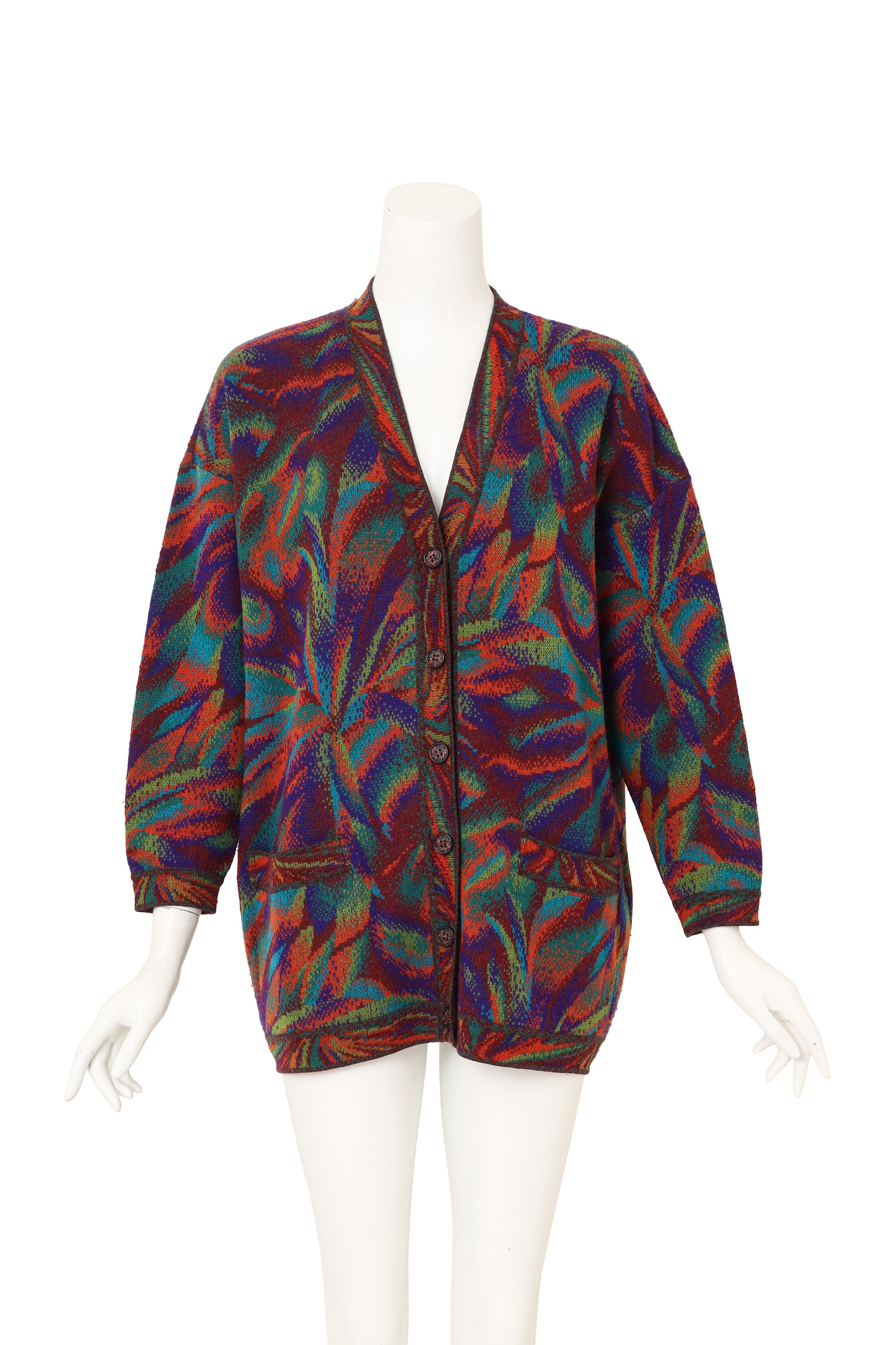 Vintage Missoni Abstract Leaf Knit Cardigan on mannequin @ Recess LA