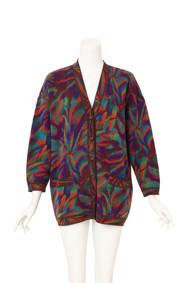 Vintage Missoni Abstract Leaf Knit Cardigan on mannequin @ Recess LA