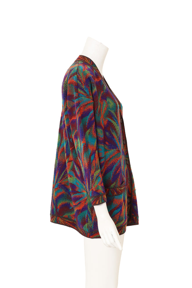 Vintage Missoni Abstract Leaf Knit Cardigan on mannequin side @ Recess LA