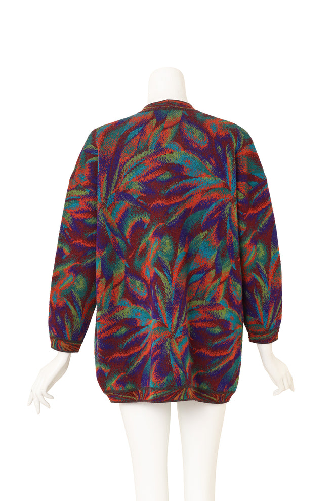 Vintage Missoni Abstract Leaf Knit Cardigan on mannequin back @ Recess LA