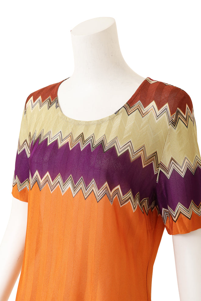 Vintage Missoni Chevron Stripe Knit Tee on mannequin close @ Recess LA