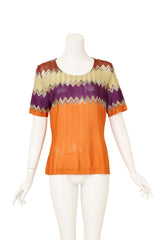 Vintage Missoni Chevron Stripe Knit Tee on mannequin @ Recess LA