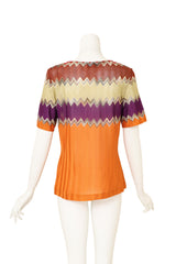 Vintage Missoni Chevron Stripe Knit Tee on mannequin back @ Recess LA