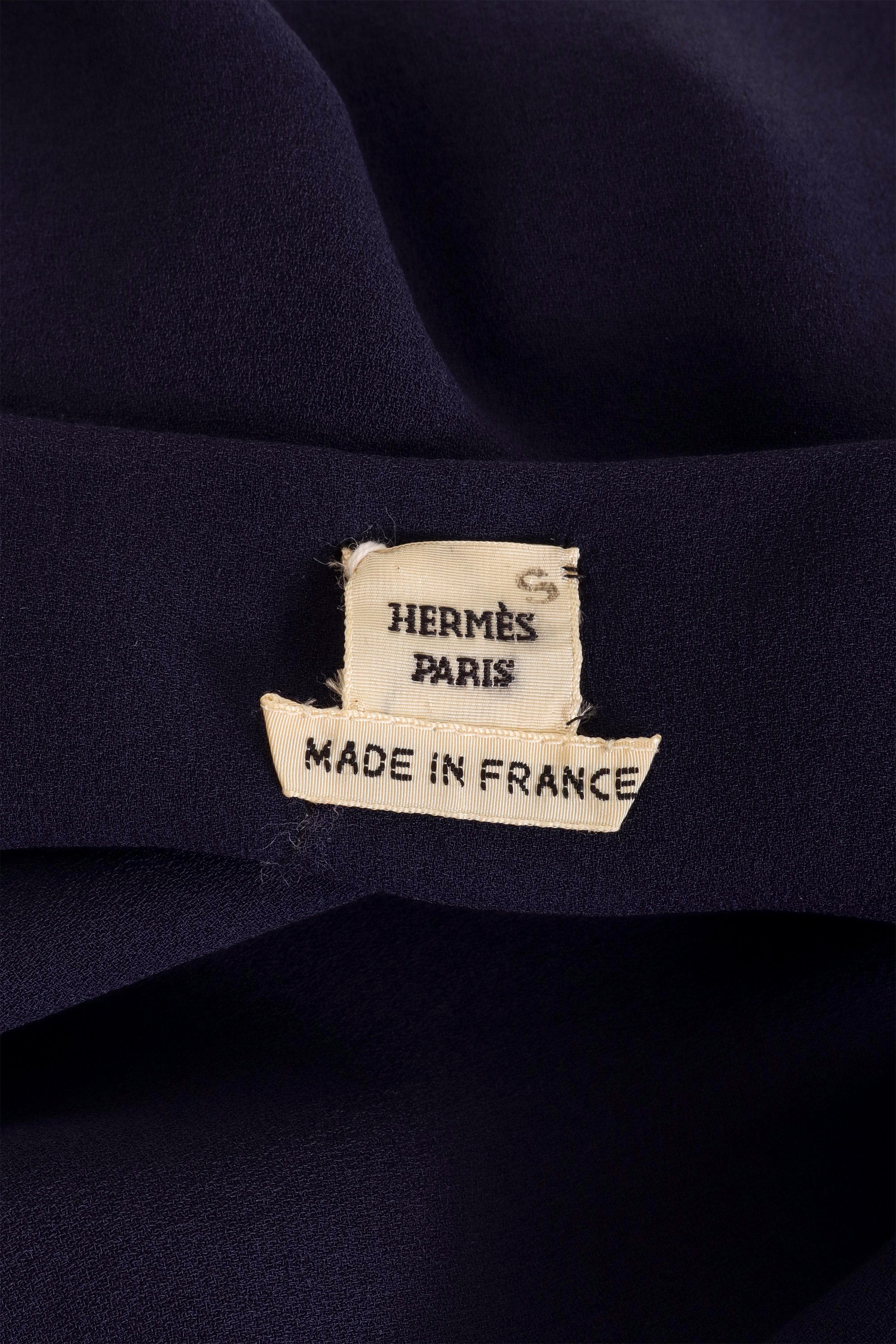 Vintage Hermes Embellished Silk Tunic Top label @ Recess LA