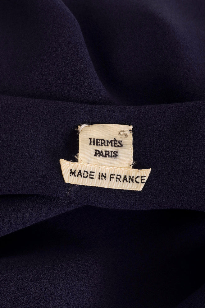 Vintage Hermes Embellished Silk Tunic Top label @ Recess LA