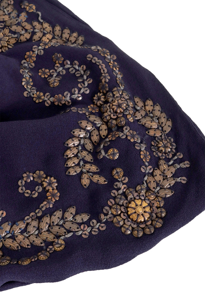 Vintage Hermes Embellished Silk Tunic Top close  @ Recess LA