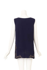 Vintage Hermes Embellished Silk Tunic Top on mannequin back @ Recess LA
